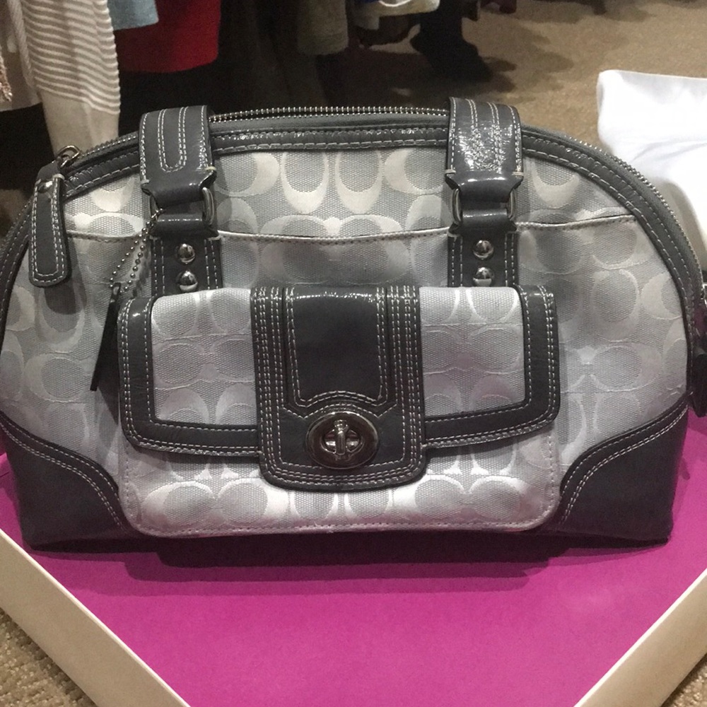 Grey coach purse